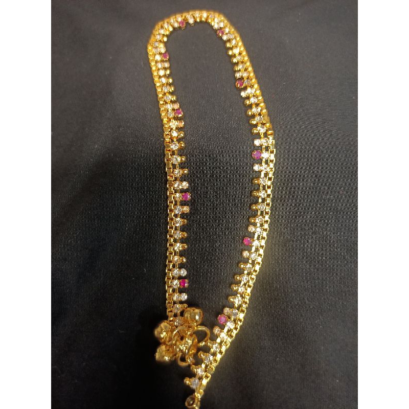 Gelang kaki india lapis emas 24k sepasang atau kiri dan kanan panjang 30cm