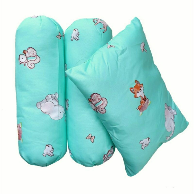 SET 1 Bantal + 2 Guling Jessi Set Bayi Motif CARACTER Bantal Guling Bayi Newborn (2 GULING +1 BANTAL