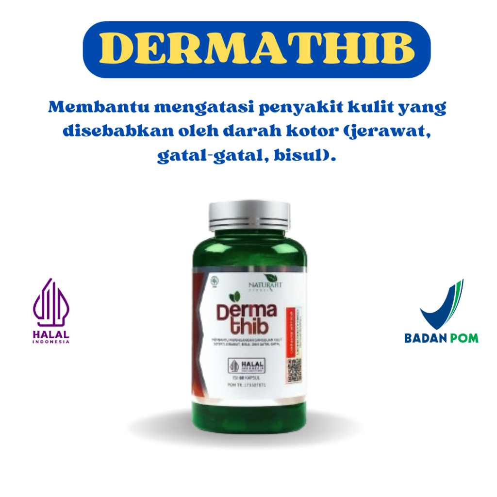 Dermathib Original Obat Jerawat Premium Membantu Membersihkan Darah Kotor Dari Dalam I Kapsul Bersih
