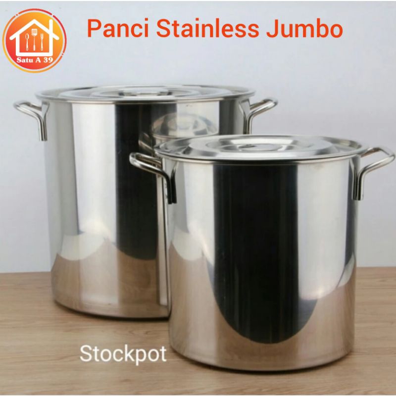 panci stainless jumbo tinggi kuah sop baso soto tebal stockpot besar