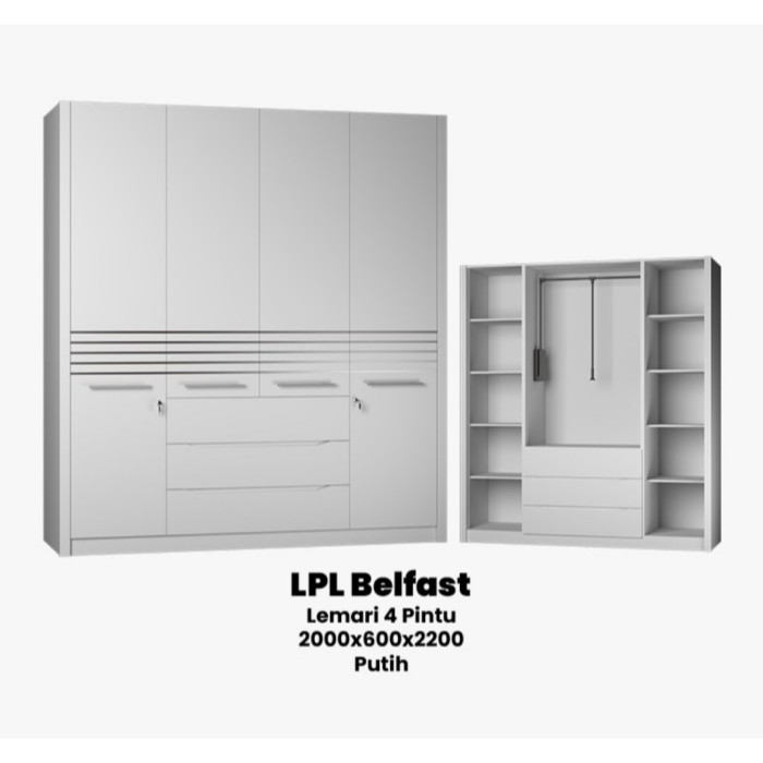 Lemari Pakaian Olympic LPL Belfast 4 Pintu