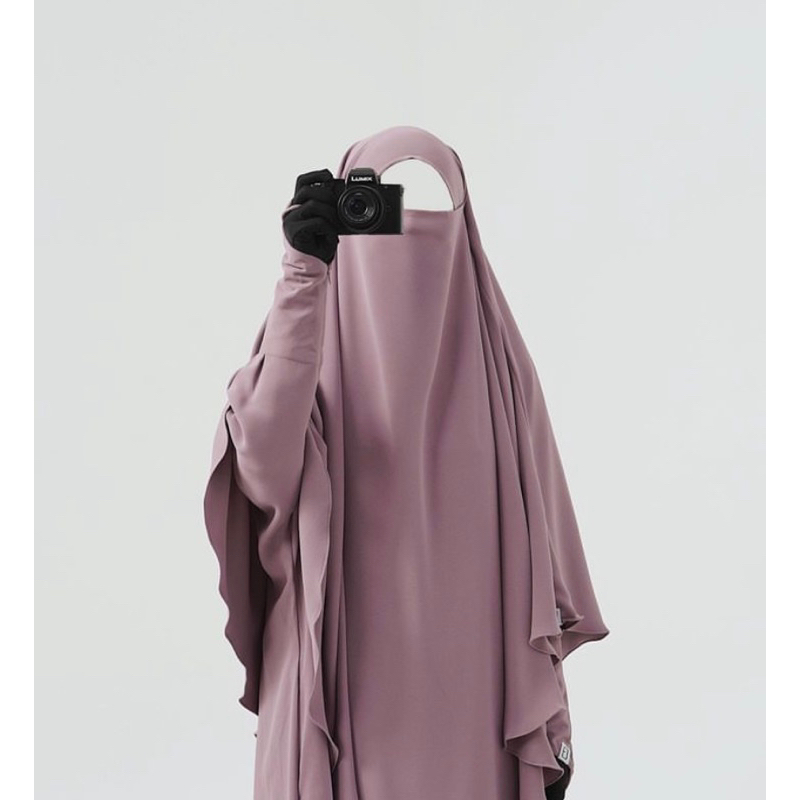Preloved Elmadina Luna Abaya dan FK AM dusty pink
