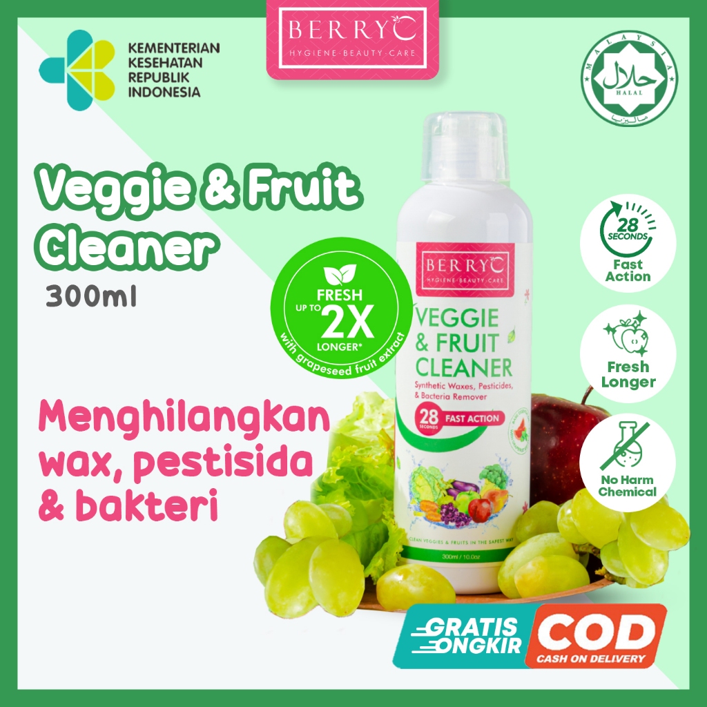 BerryC Veggie & Fruit Salad Cleaner 300ML Vegetable Wash - Sabun Cairan Pencuci Pembersih Buah Sayur