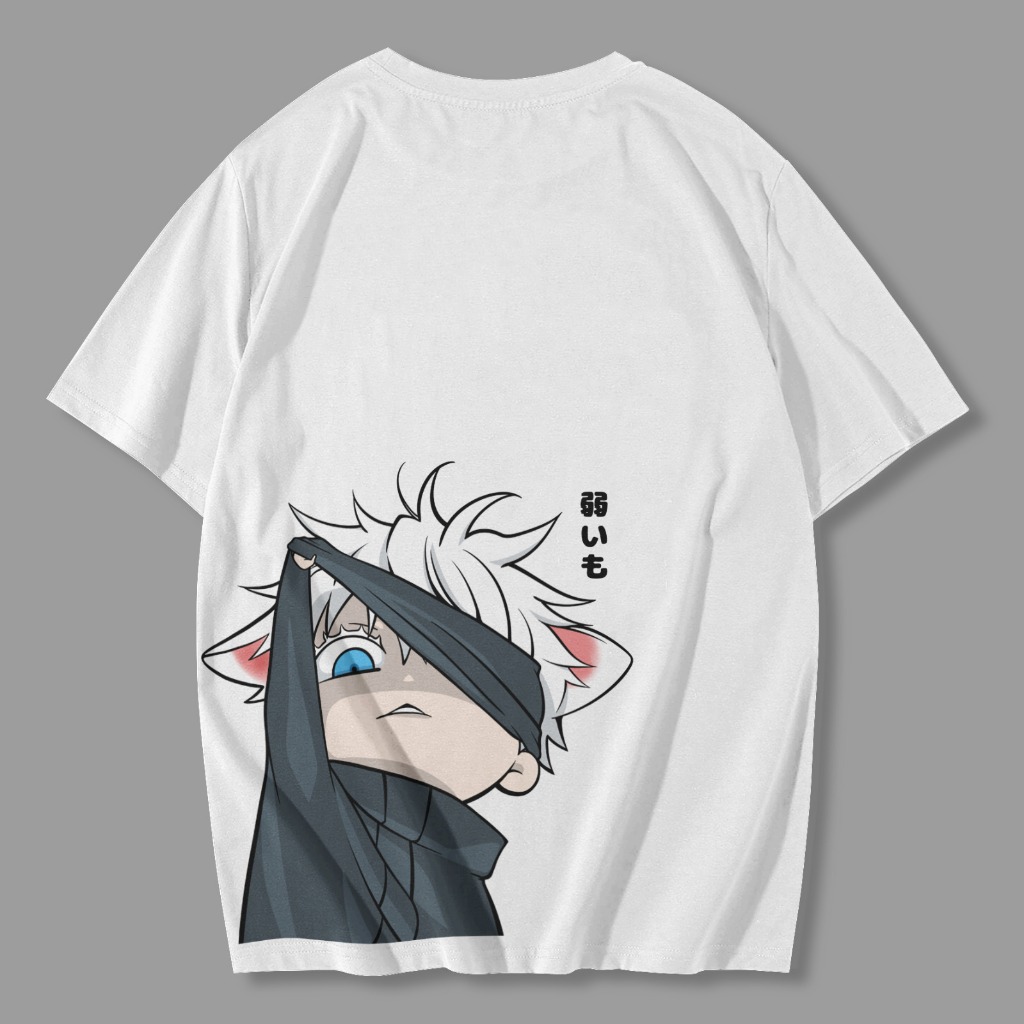 Tshirt Torizu Gojo Chibi Neko Anime Manga Jujutsu Kaisen Gojo Satoru Kiko Satoru Is Dead JJK Wibu Ot