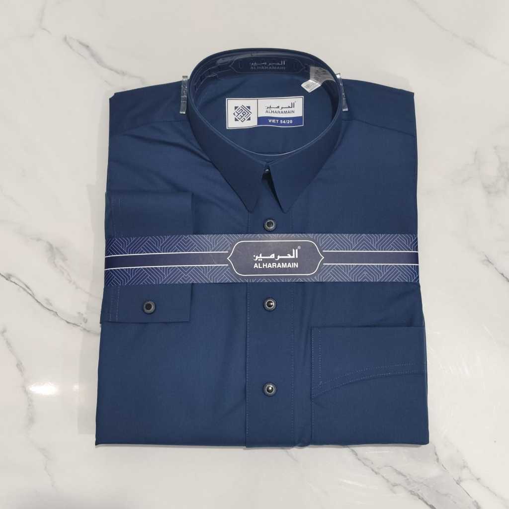 AL Haramain Jubah / Gamis Pria Dewasa Slimfit Manset Premium Series (L51) | Biru Gelap | Biru Terang | Gold | Sage-Biru Tua