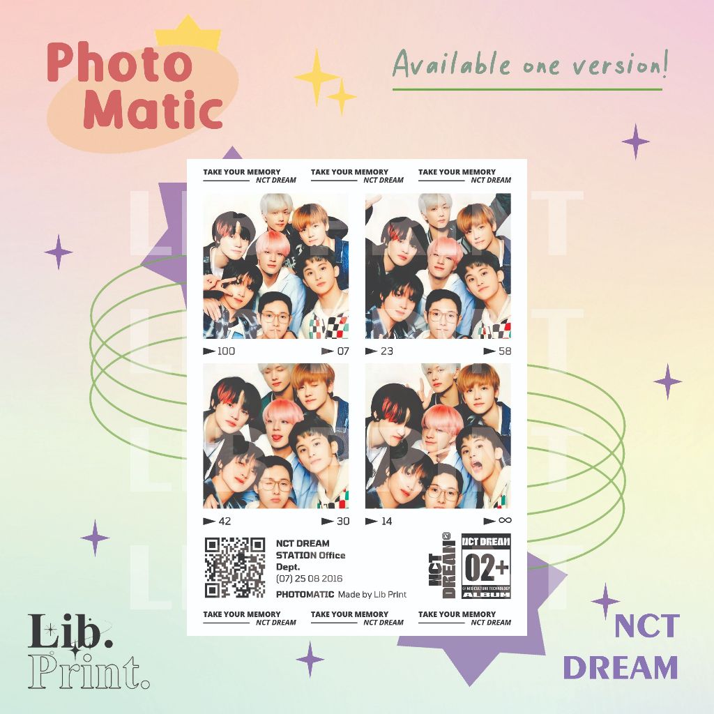 PHOTOMATIC NCT DREAM ART PRINT / NCT DREAM PHOTOMATIC ART PRINT WALL DECOR