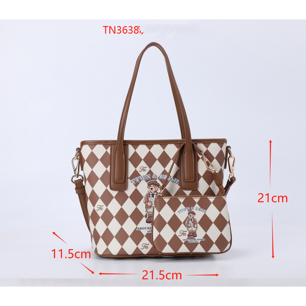 TAS TOTE BAG WANITA IMPORT TTWN BEAR ORIGINAL TN3638 TOTE BAG - TAS TOTE TERBARU - TAS TTWN BEAR