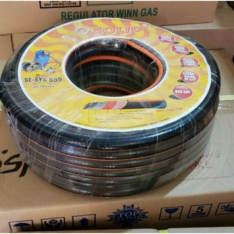 TGM SELANG GAS 5 LAPIS MERK SOLID HITAM/SELANG GAS LPG UNTUK PERMETER