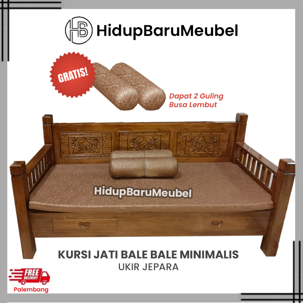 Kursi Bale bale jati minimalis / kursi ruang tamu tengah keluarga ukir minimalis jati jepara / sofa 