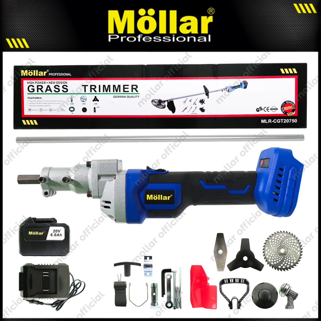 MOLLAR CGT20750 Mesin Potong Rumput 20V Cordless Grass Cutter Trimmer