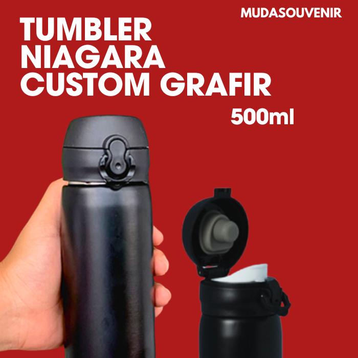 Tumbler Niagara Custom Grafir | Tumbler Niagara Polos | Tumbler Termos Kopi dan Teh