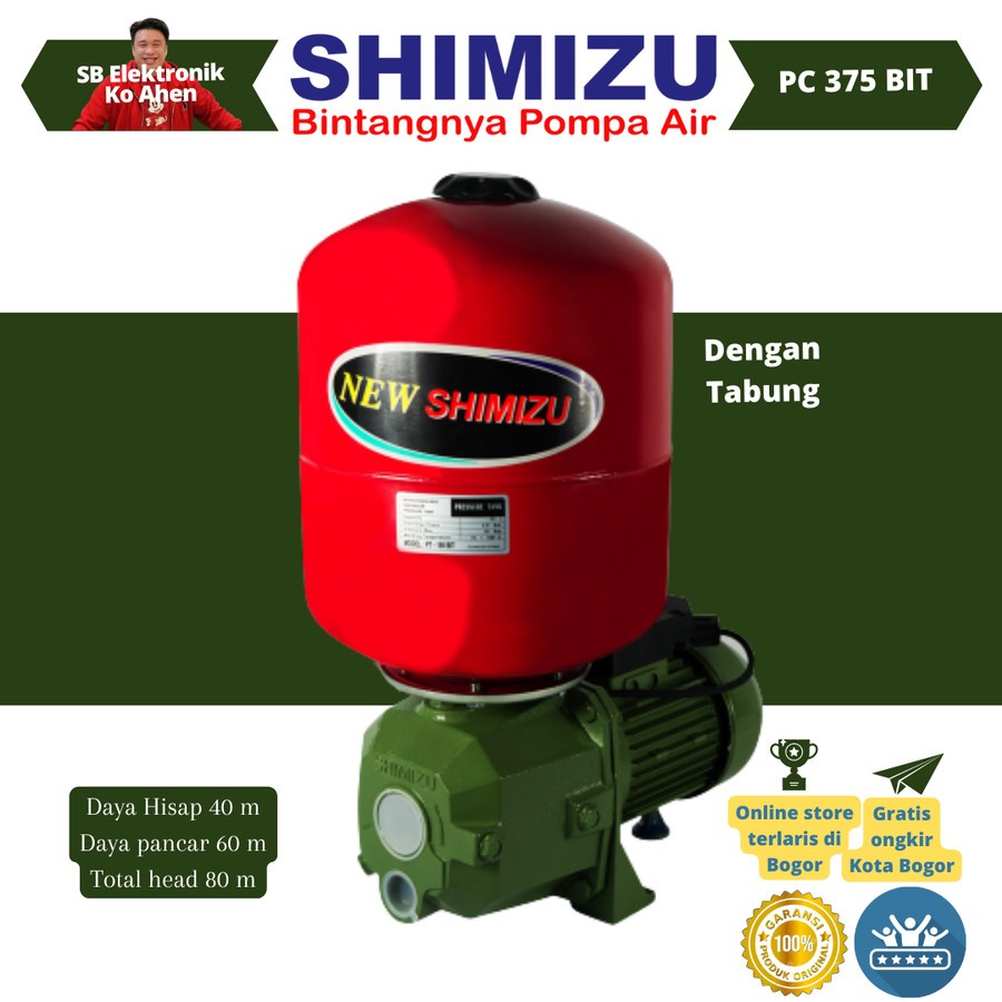 Shimizu Jet Pump/Sumur Dalam 375watt PC375bit