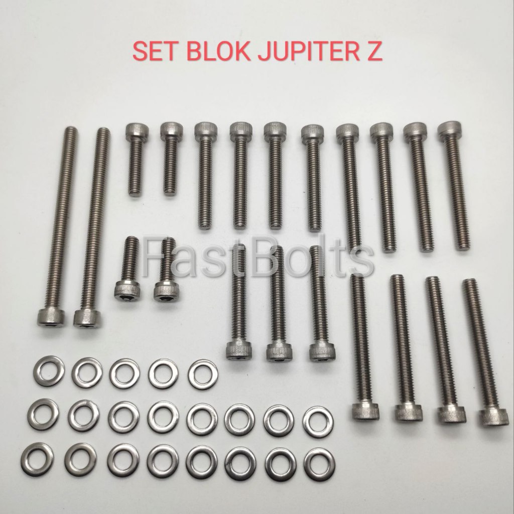 [PAKET] SET Baut Blok L Stainless Mesin JUPITER Z