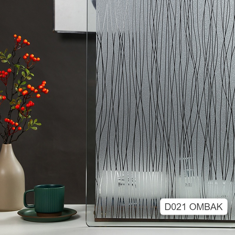 GM  D021 OMBAK SANBLAST STIKER KACA JENDELA 3D SANBLAST JENDELA STIKER KACA FILM STICKER SUNBLAST