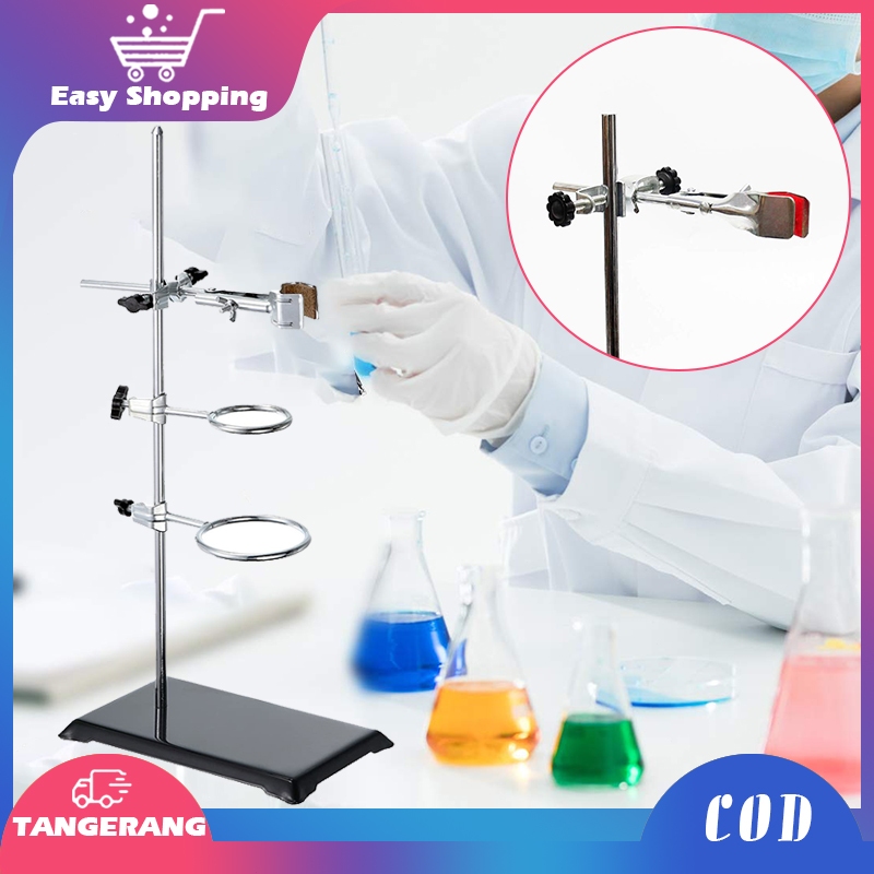 1set Tiang Statif Universal Klem Statif Dan Ring Statif Dan Klem