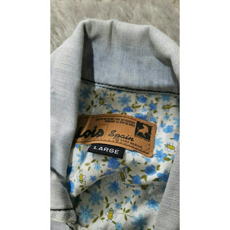 Lois Spain woman biker jacket denim / jeans PL preloved mantan