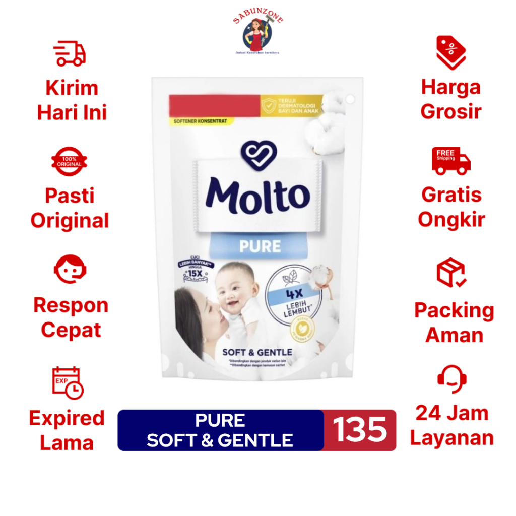 Pewangi dan Pelembut Pakaian Bayi Molto Pure 135 ml