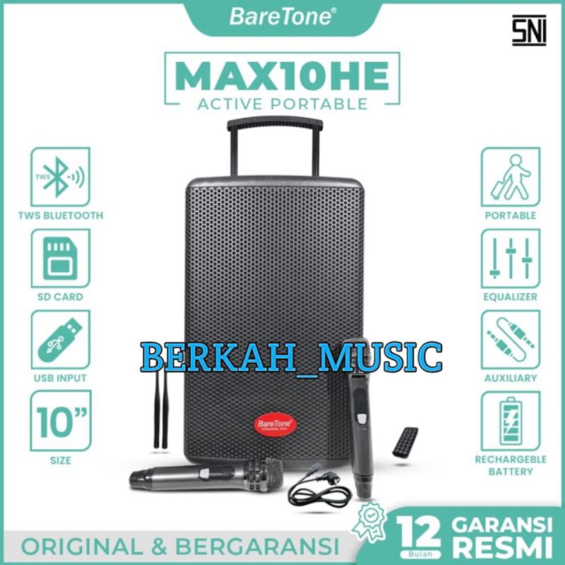 Baretone Speaker Portabel Max10he original Speaker 10inch