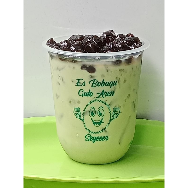 

Es Bobaqu Gulo Aren" Green Tea Topping Boba khusus jasa kirim instan