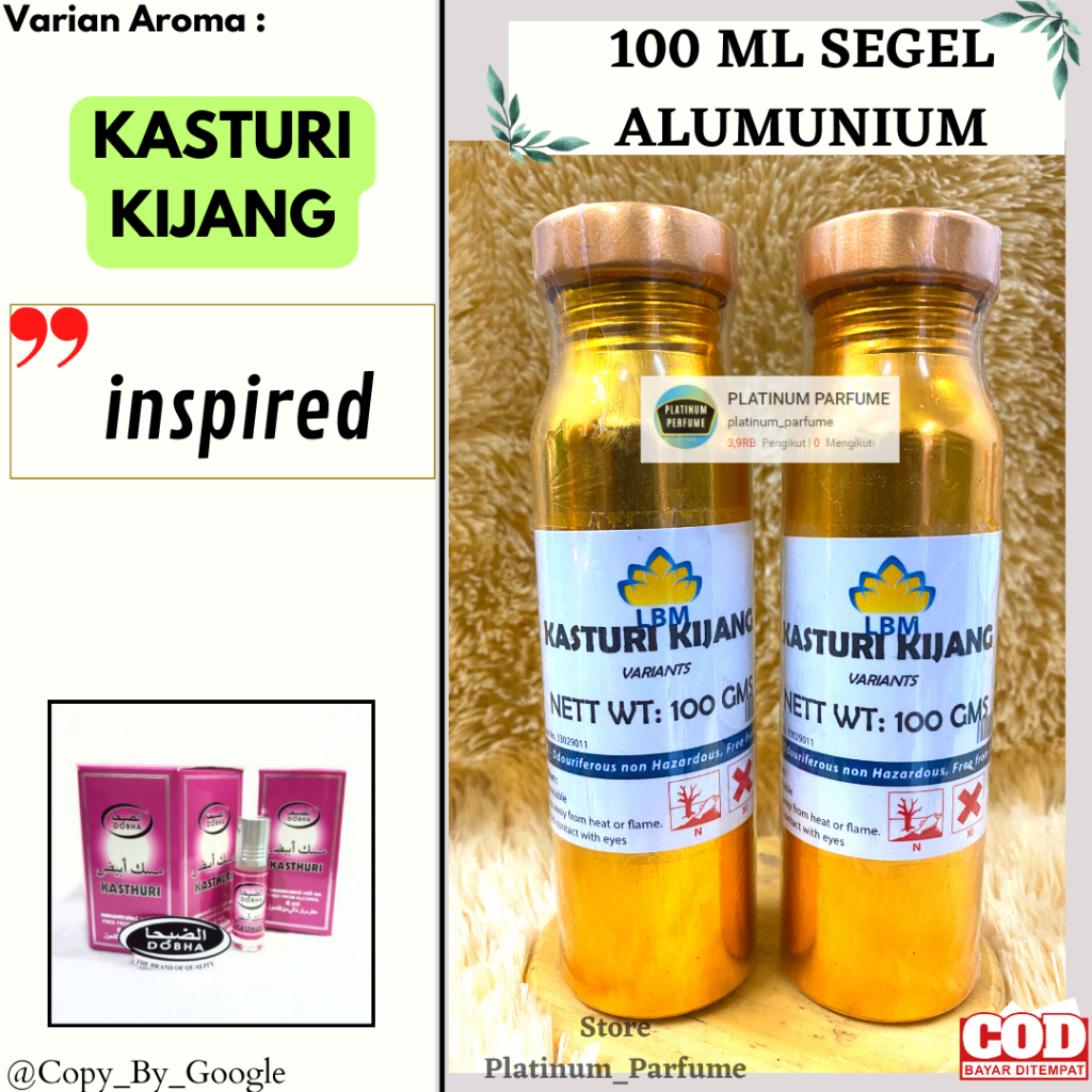 Promo!!! Bibit Parfum KASTURI KIJANG 100 ML SEGEL By LBM / Parfum Kasturi Kijang Original / LBM KAST