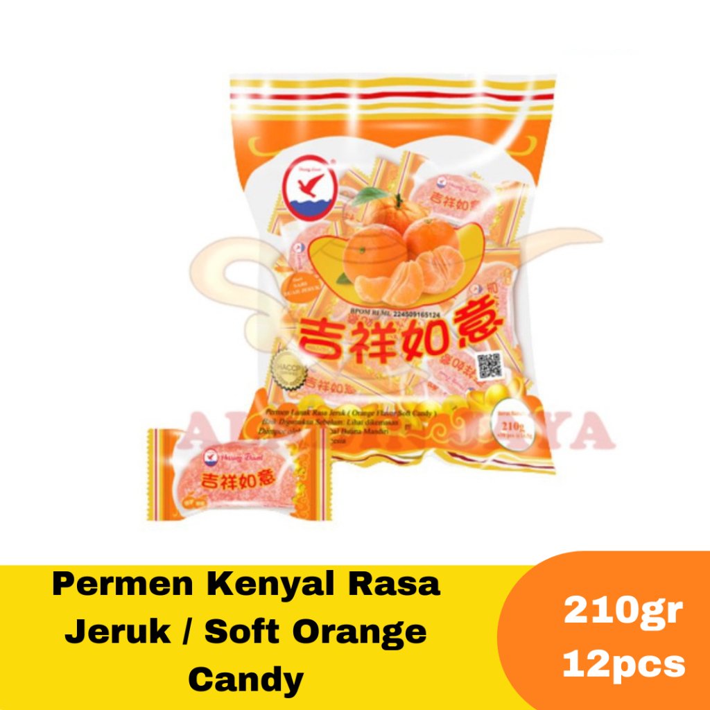 

Permen Kenyal Rasa Jeruk / Soft Orange Candy 210gr isi 12pcs