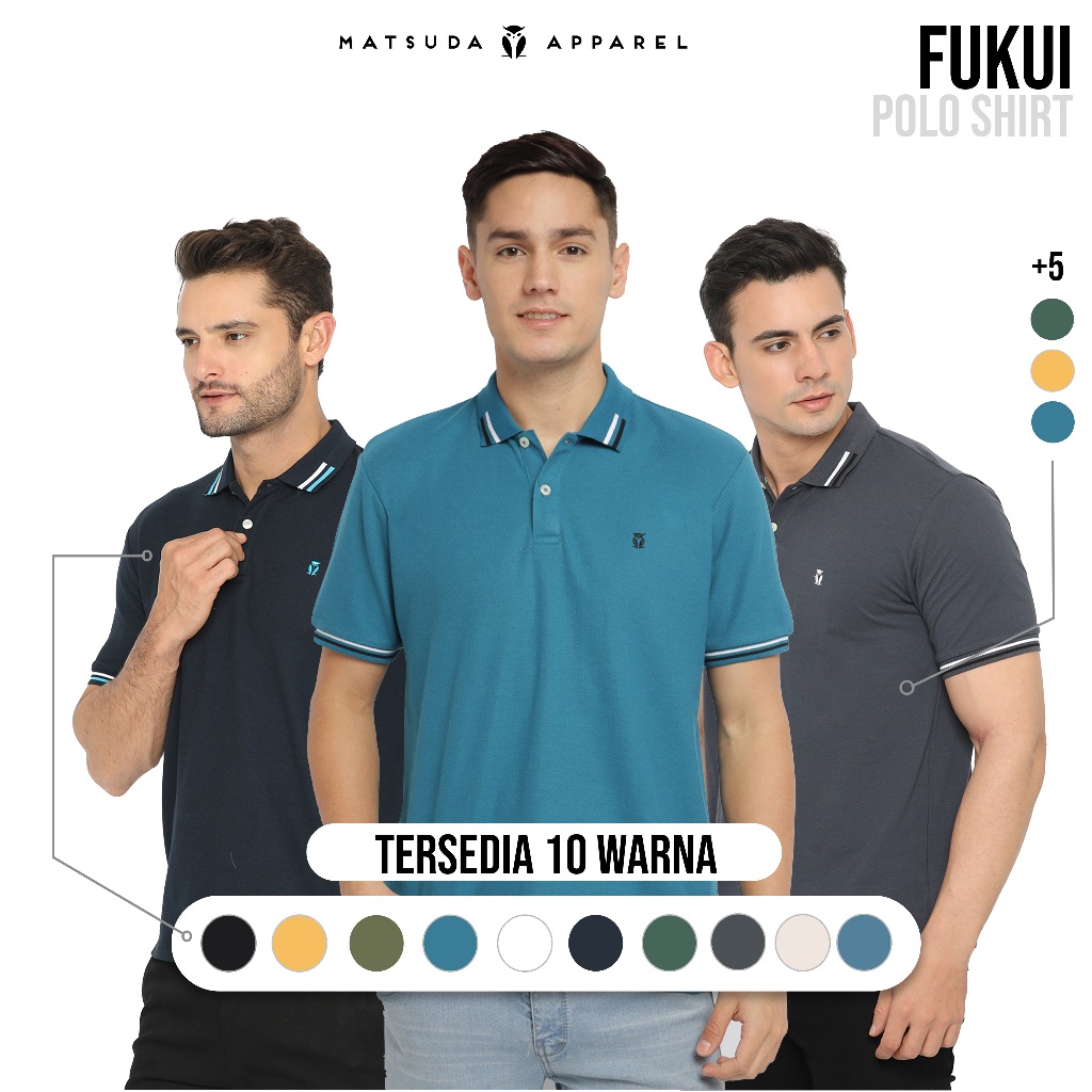 MATSUDA Fukui Kaos Polo Shirt Pria Kerah