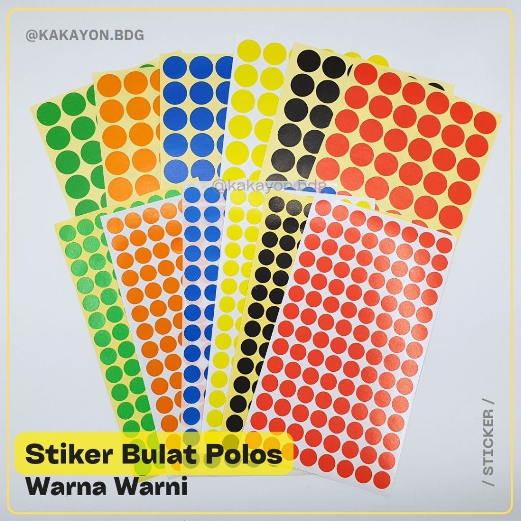 

Stiker Reward Label Bulat Polos Warna Warni / Mainan Edukasi Anak