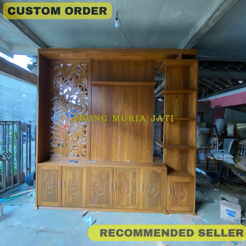 Partisi Ruangan Kayu Jati Solid