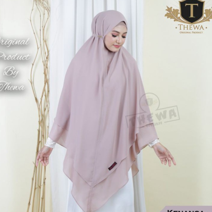 Diskon THEWA Kerudung  khimar  hijab Lancip 2 Layer Jumbo  KINTANI  KENANGA TALI JUMBO