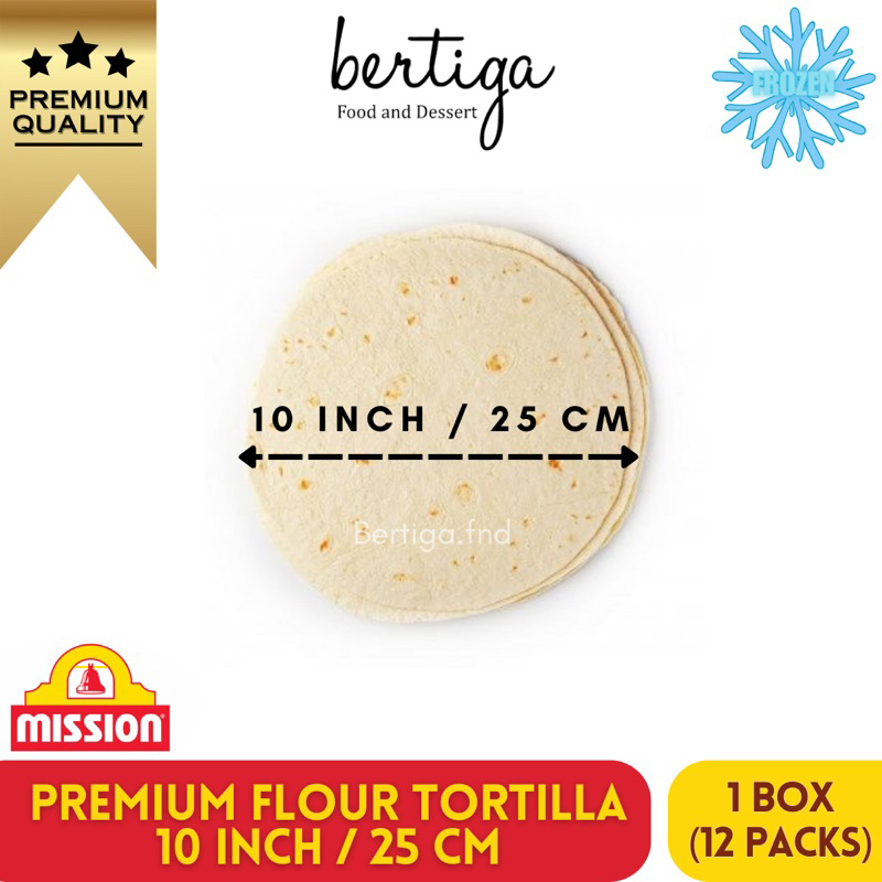 

MISSION - Premium Flour Tortilla (kulit kebab) 10 inch / 25 cm - IMPORT (1 box isi 12 pack)