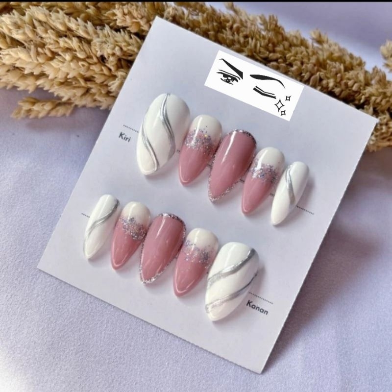 ❤️Amani❤️Kuku Palsu Handmade /Fake Nail 3D /Nail Gel/Kuku Palsu Solo(107)