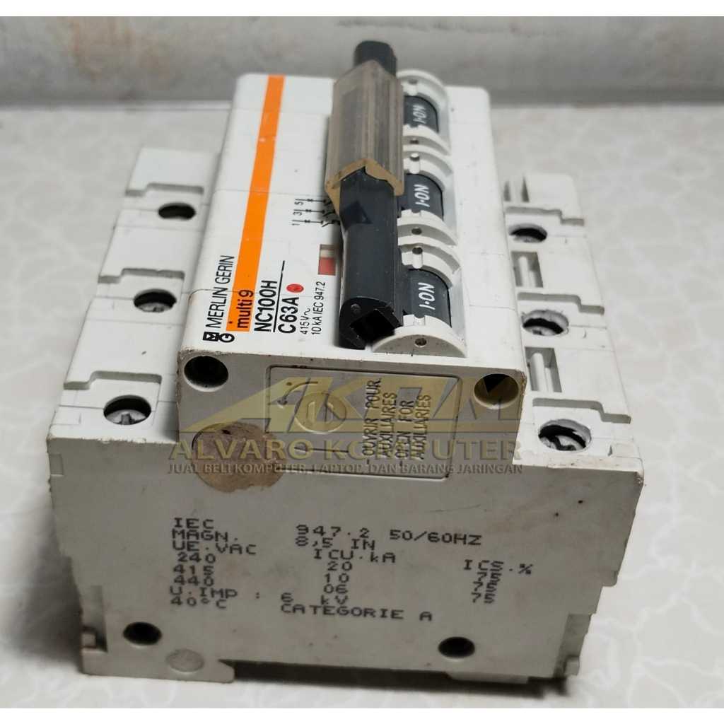 Mcb 3phase Merlin Gerin NC100H 63A 10KA