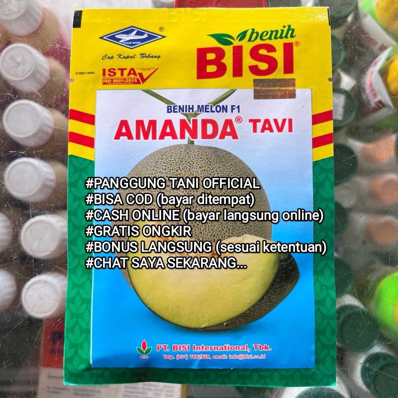 Benih Melon Madu Amanda Tavi F1 (Manis, Net Tebal) Kemasan 550 butir Kadaluarsa. 2025 (Terbaru) Cap Kapal Terbang