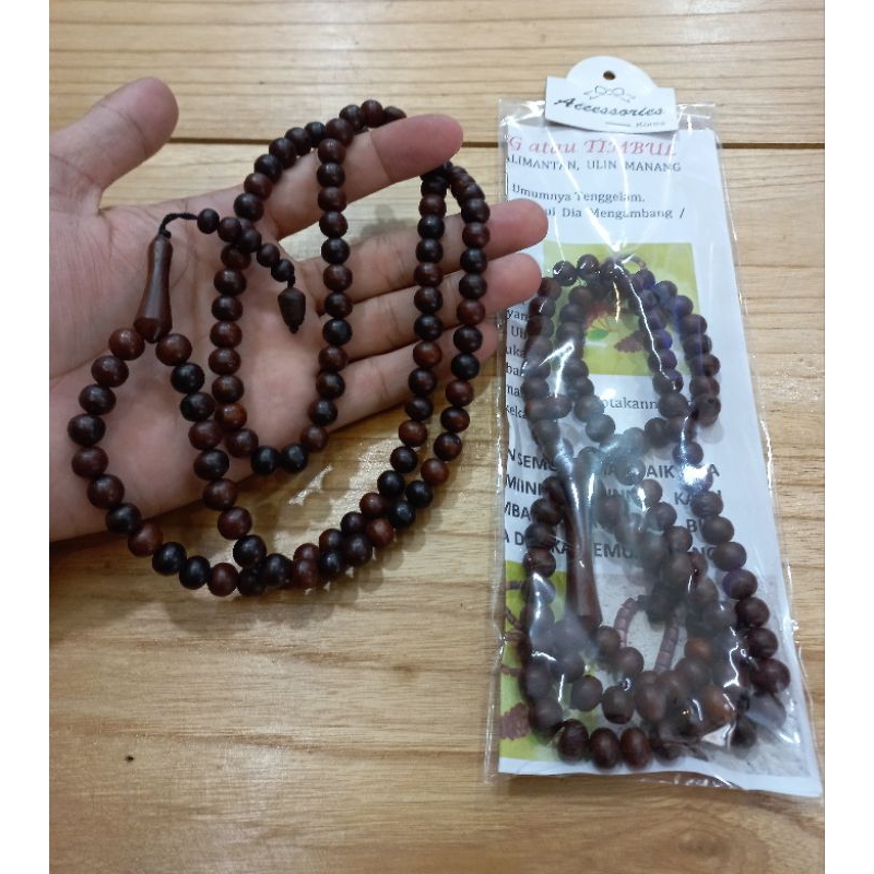 TASBIH KAYU ULIN MANANG ASLI KALIMANTAN TIMBUL DI AIR
