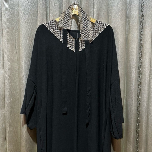 Kaftan ikat pinggang tangan panjang