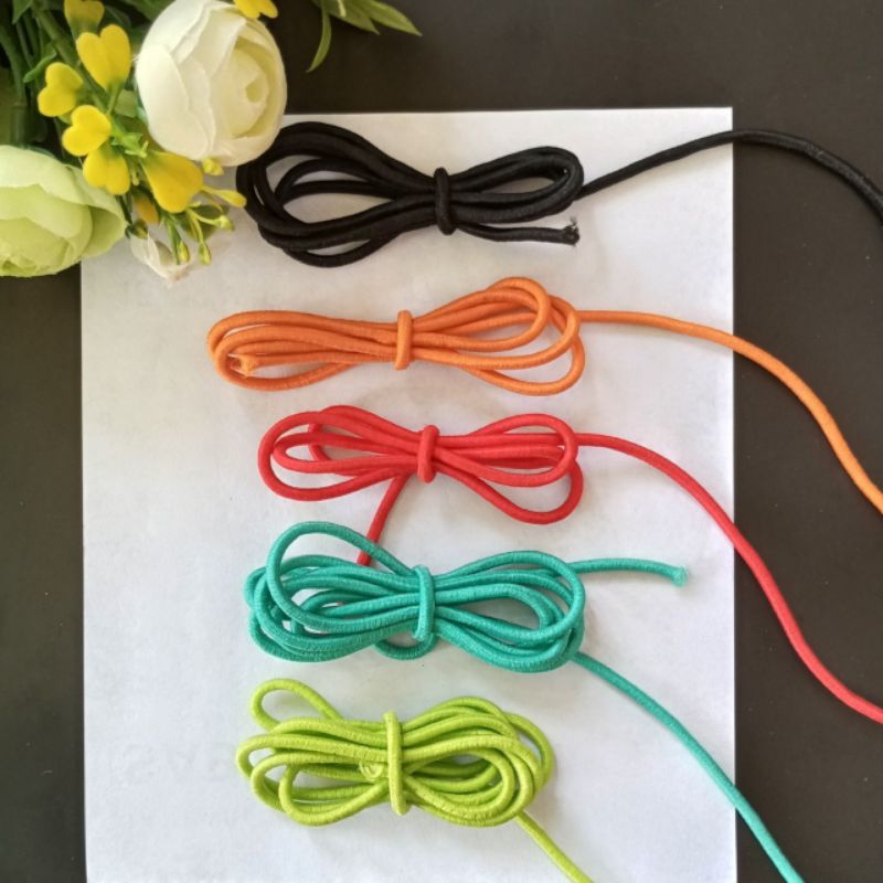 Tali Elastis warna 2,5 mm Tali Kur Karet Elastis Tali Elastis Polos