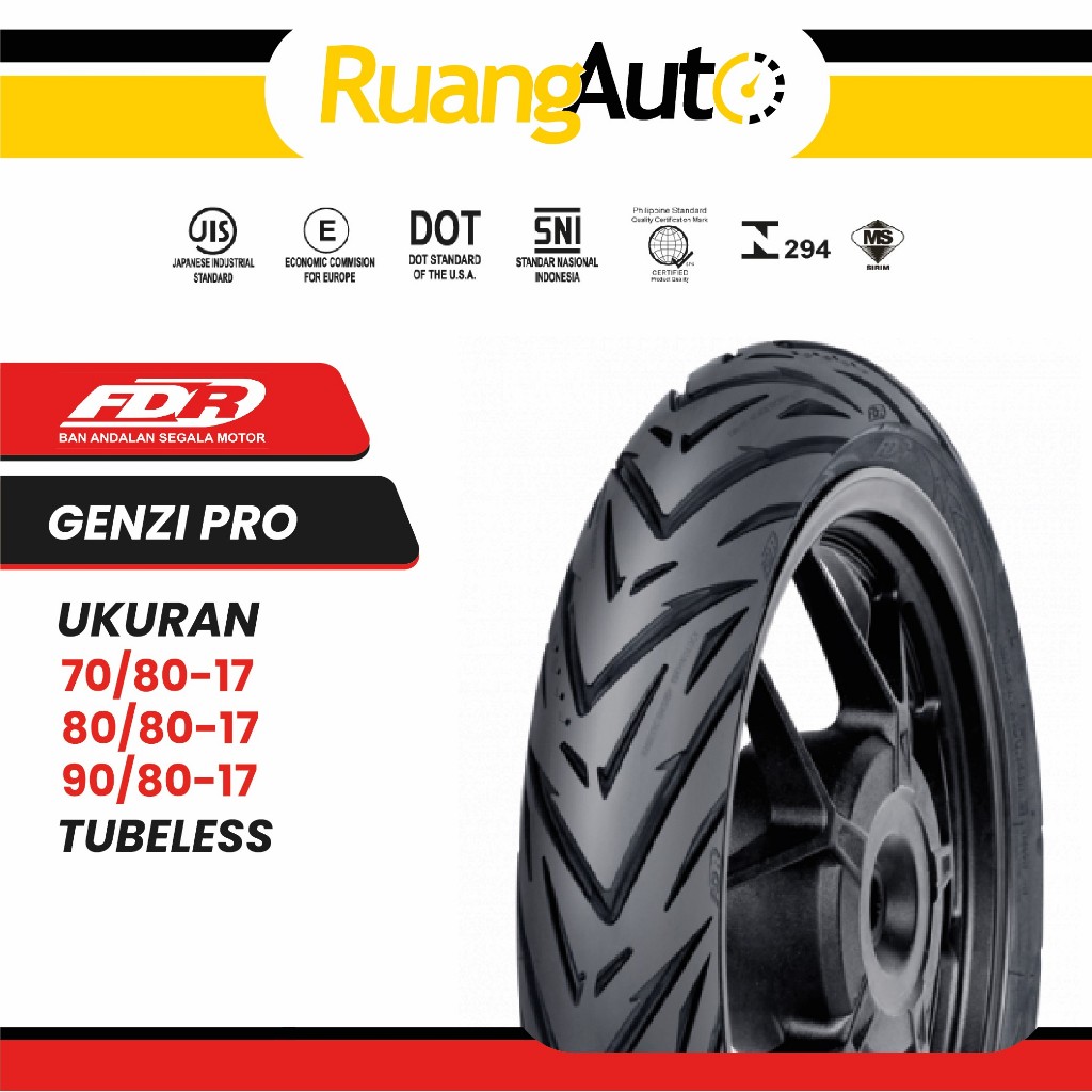 BAN MOTOR RING 17 FDR GENZI PRO UKURAN | 70/80 | 80/80 | 90/80 | CBR | NINJA | RX KING | VIXION |