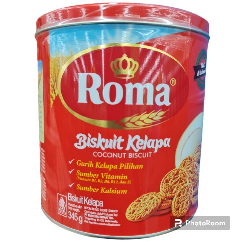 

Biskuit Roma Kelapa Kaleng 345g Exp Jan 2025/ Biscuit Coconut Lux Tin/ Roma Kelapa Kaleng