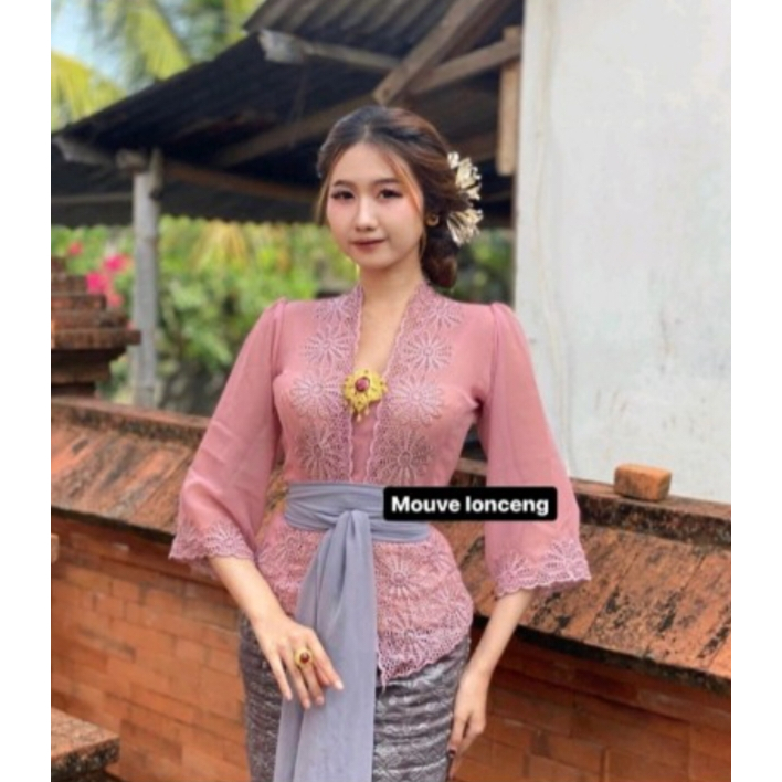 Kebaya bordir jadi motif matahari lengan panjang lonceng || termurah || terlaris || terbaru