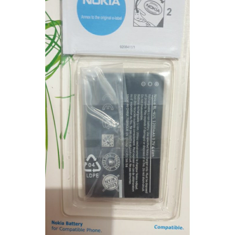 Baterai Nokia BL 4UL ORI utk Nokia N225 (RM-1011) / N230 (RM-1172) / 3310 R (TA-1036)