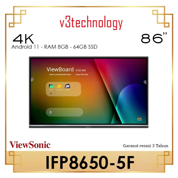 ViewSonic IFP8650-5F ViewBoard 86” 4K Interactive Flat Panel 86 inch