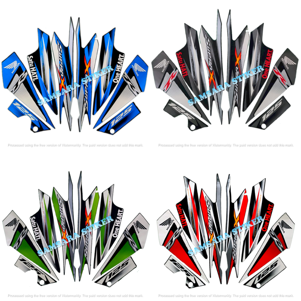 STICKER STRIPING LIST BODY MOTOR SUPRA X 125R 2013 STANDAR FULL SET