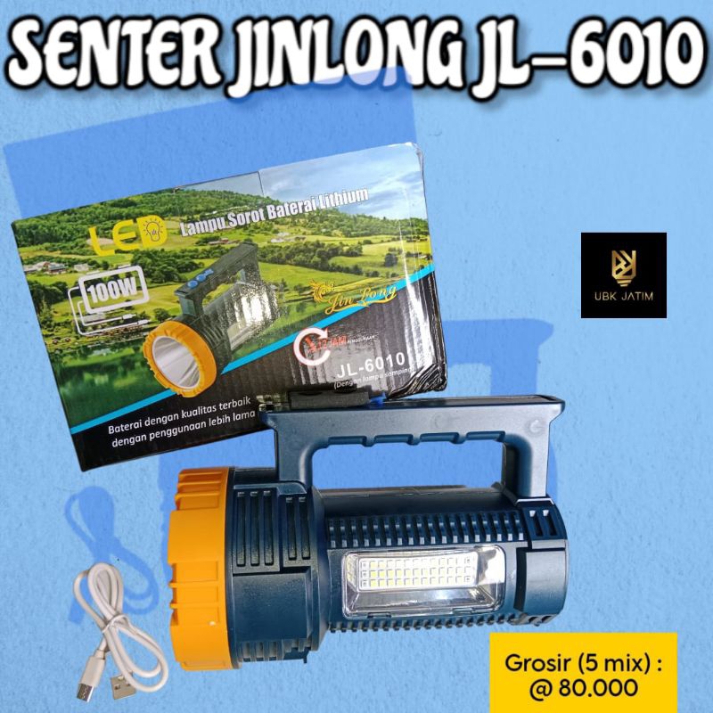 SENTER JUMBO 100W WATT JINLONG JL-6010 SENTER CAMPING GUNUNG SUPER TERANG