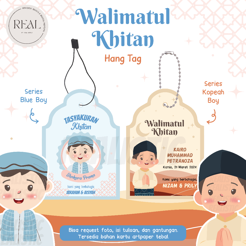 

Hangtag Walimatul Khitan / Hangtag Souvenir Hampers / Hang Tag Khitan / Hang Tag Kubah