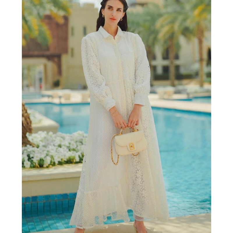 Saleee Sandrina Maxi Dress White M by benang jarum