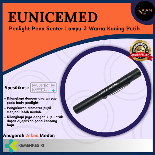 PENLIGHT PENA SENTER LAMPU 2 WARNA KUNING PUTIH EUNICE ALKES MEDAN