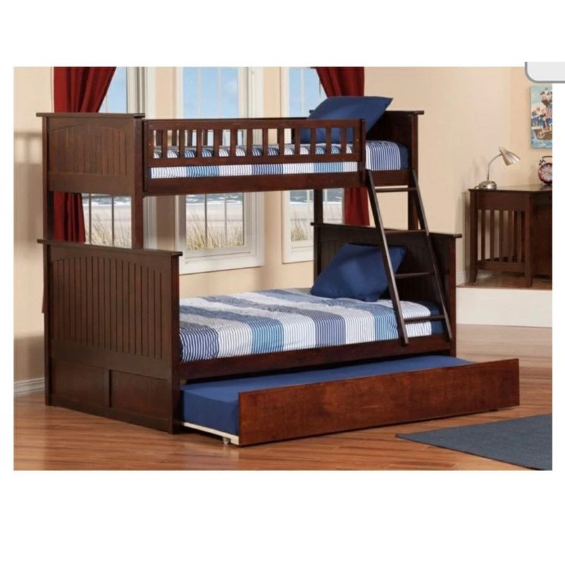 tempat tidur atau ranjang dipan tingkat susun kayu jati ukuran tengah 160 x 200