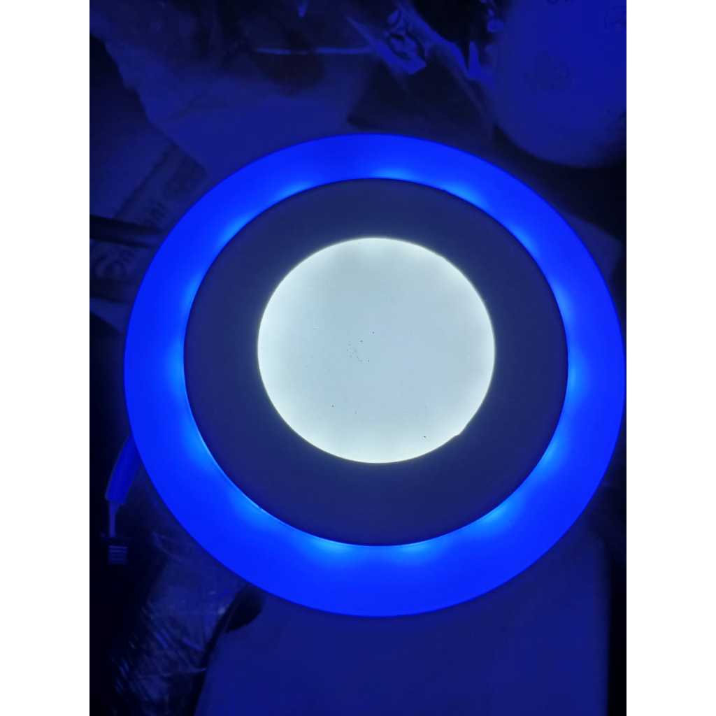 Lampu Downlight Panel Led 2 Warna Biru Putih 3+3 Watt Emico