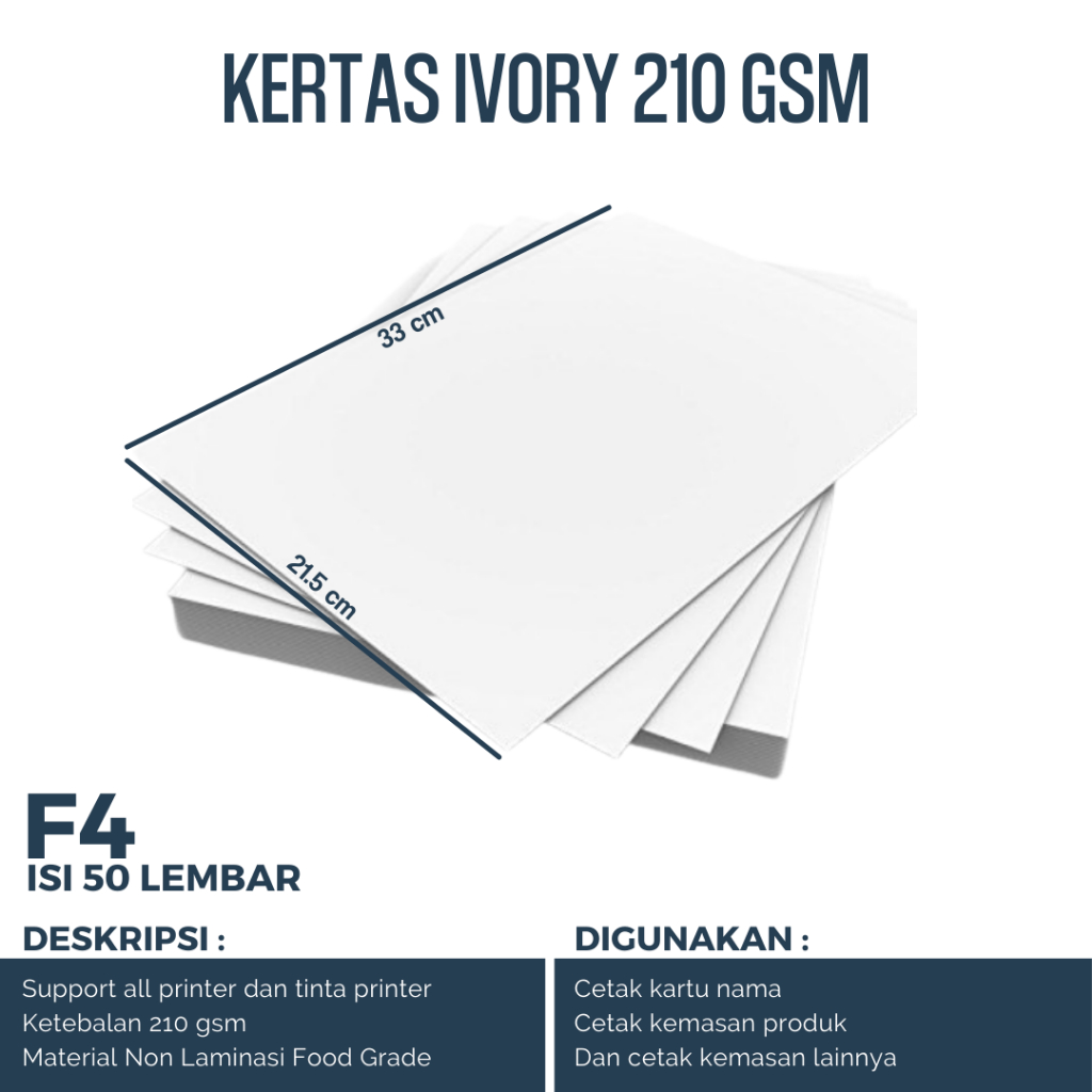 

kertas ivory 210 gsm F4 isi 50 lembar kertas ivory F4 kertas ivory 210 gram
