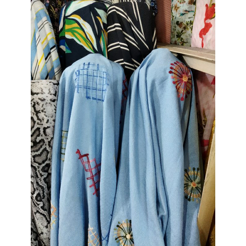 Kain Katun Bordir premium//Bahan katun bordir meteran